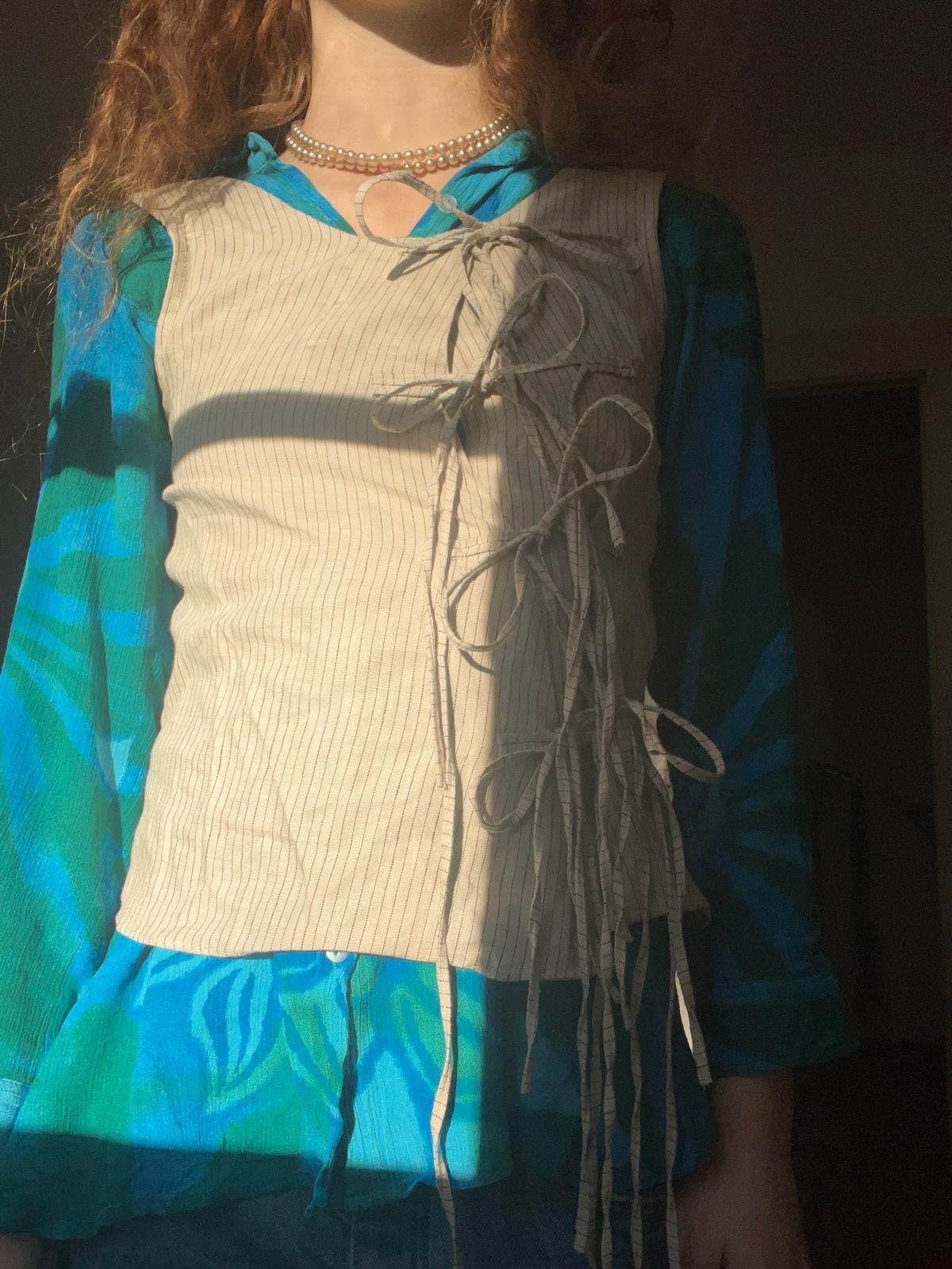 Dolce striped linen top
