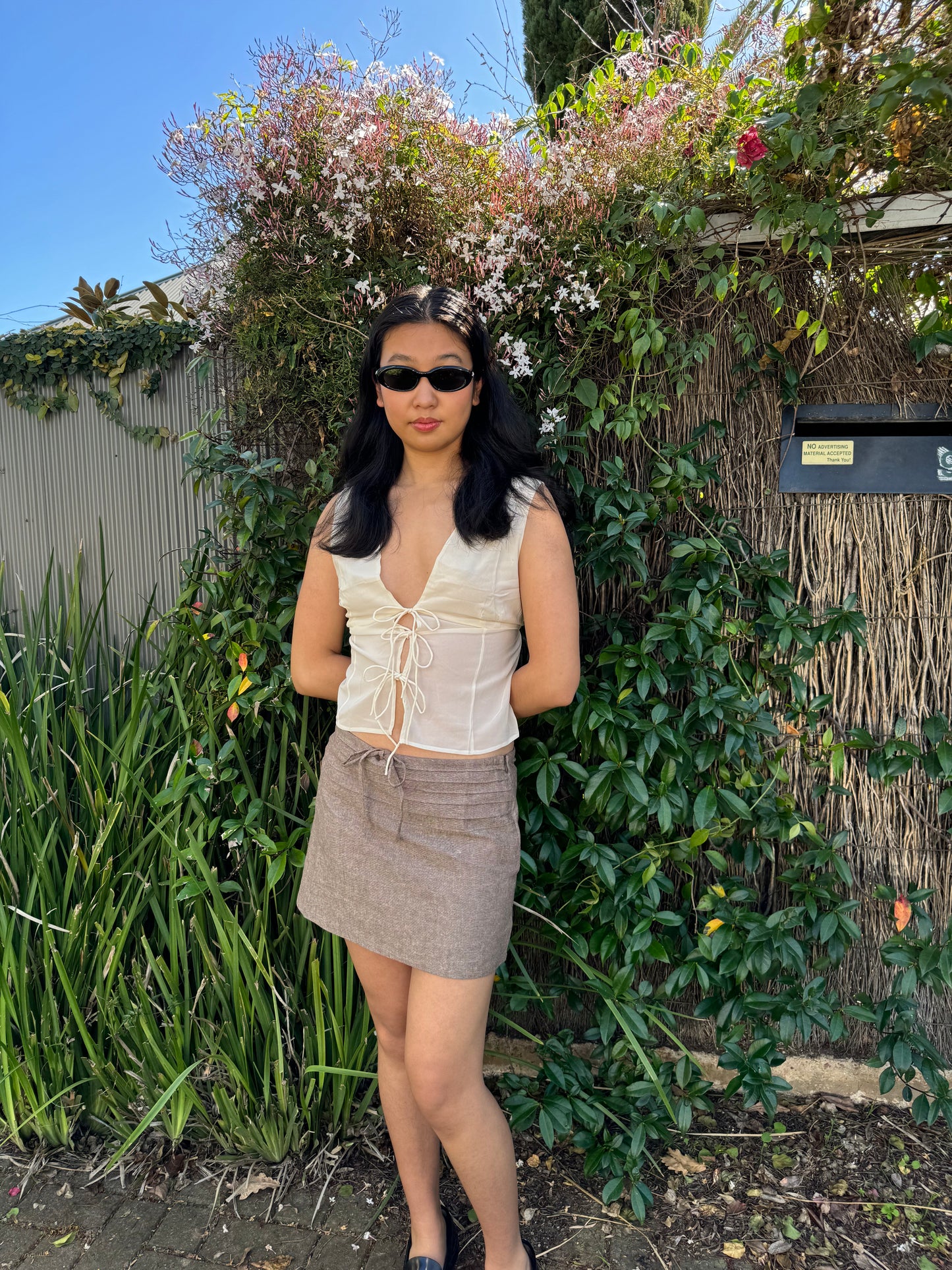 LINEN mini skirt