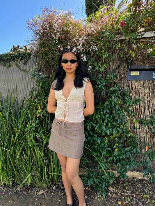 LINEN mini skirt