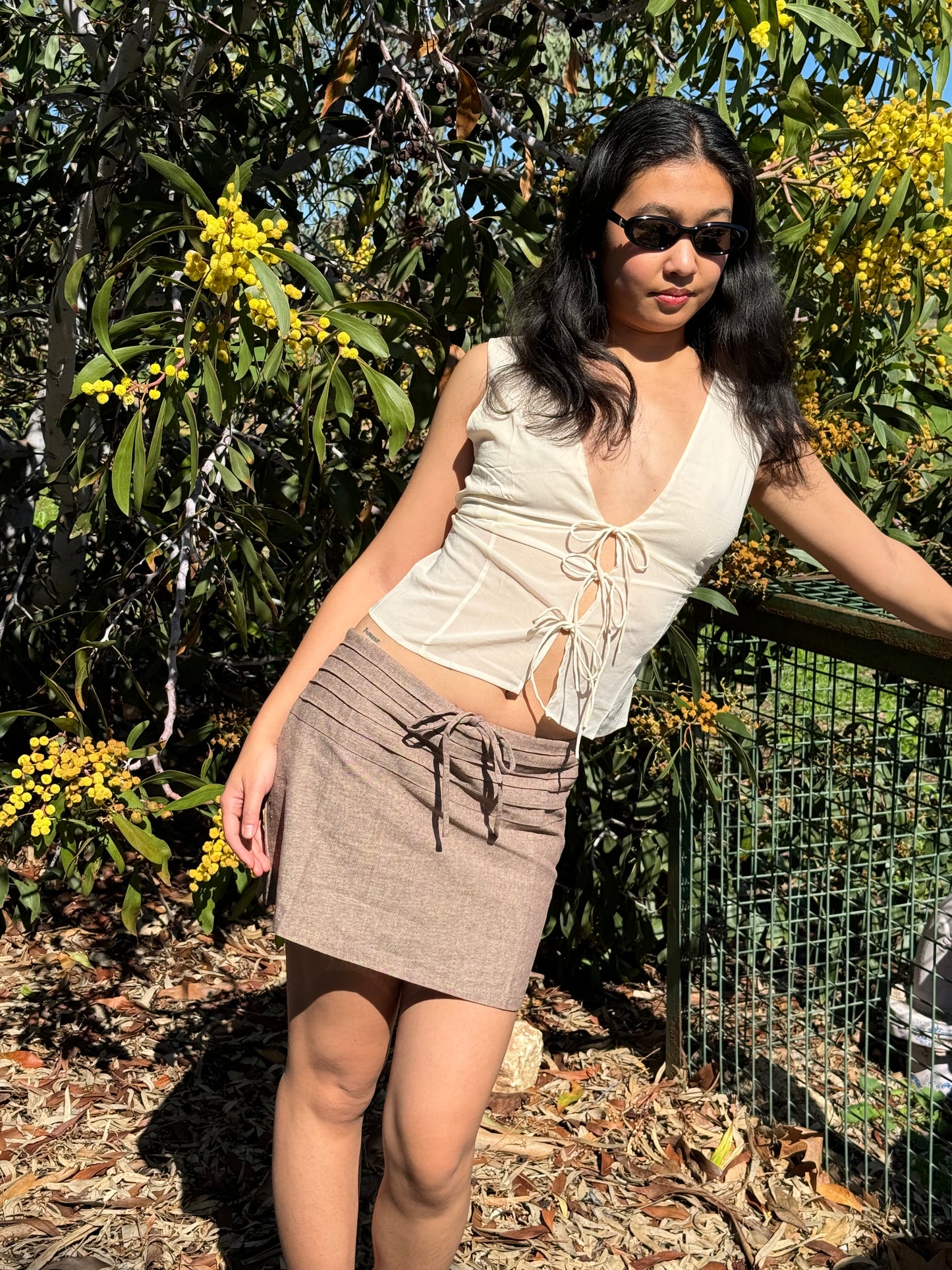 LINEN mini skirt