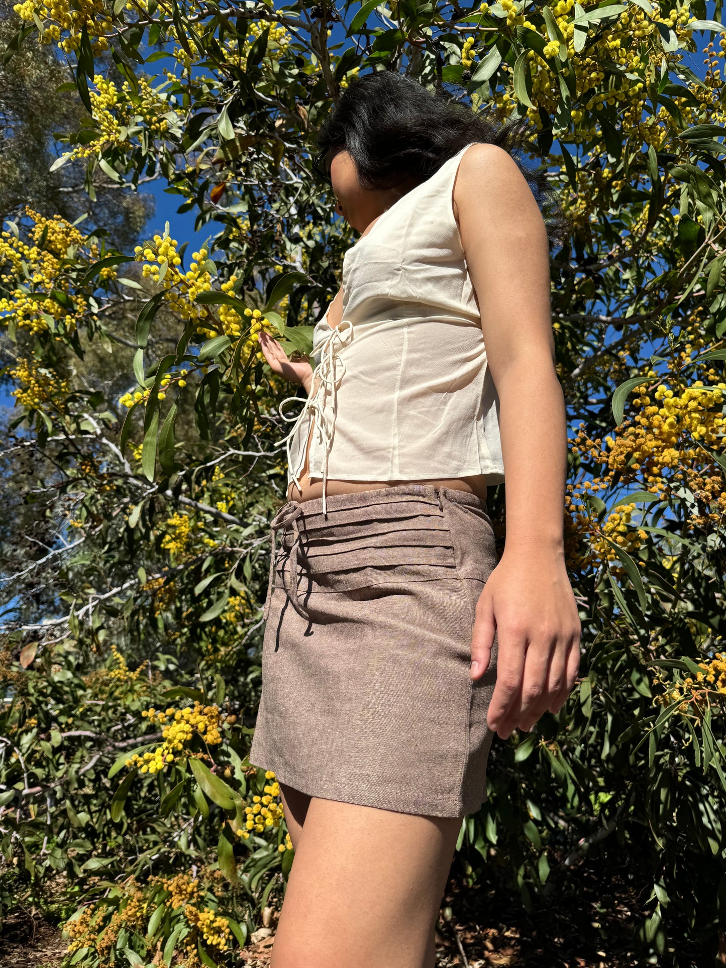 LINEN mini skirt